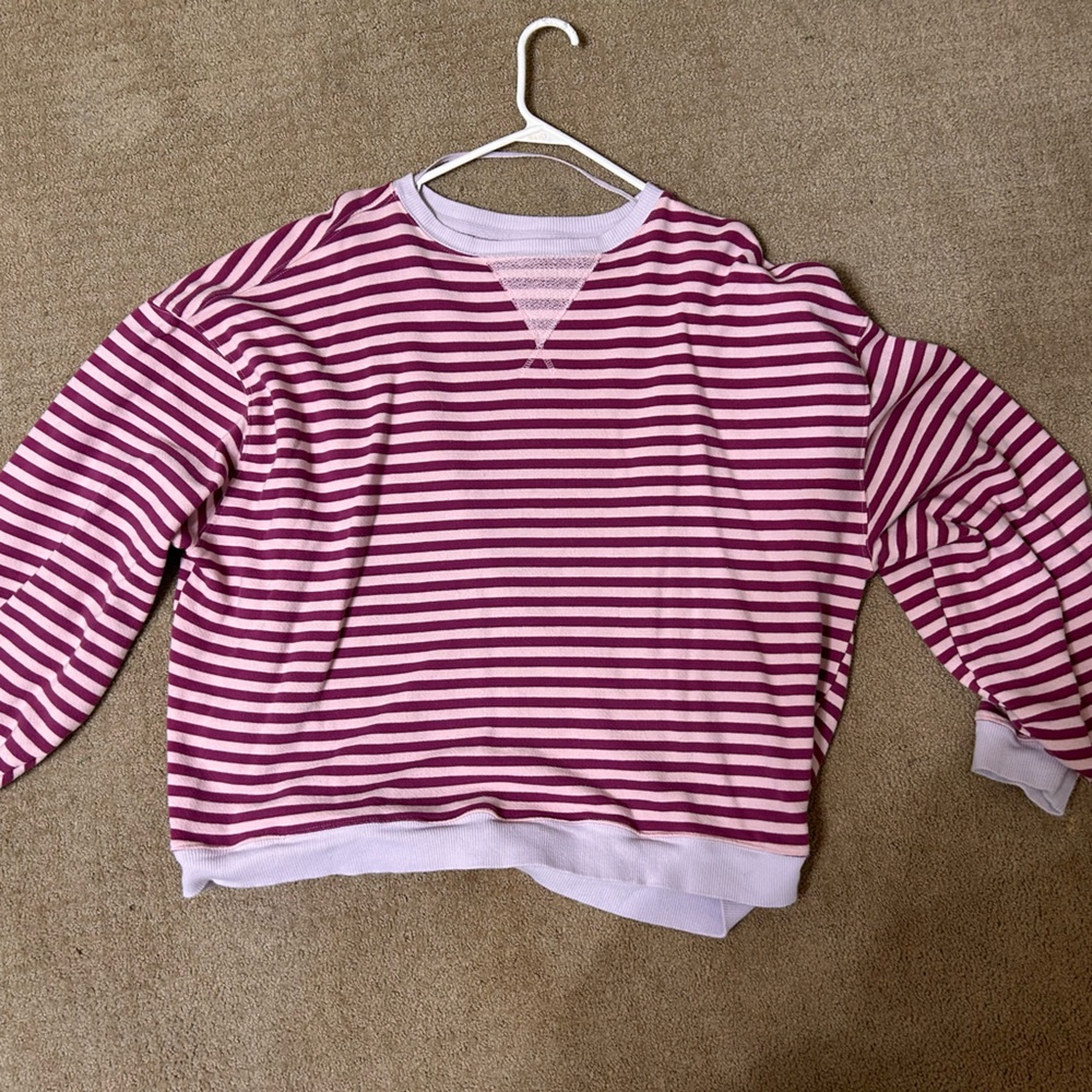 We The Free Pink and White Knit Top
